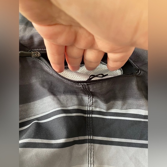 💥O’Neill Men Stripped Grey Swim Trunks Shorts 34 - Picture 7 of 10